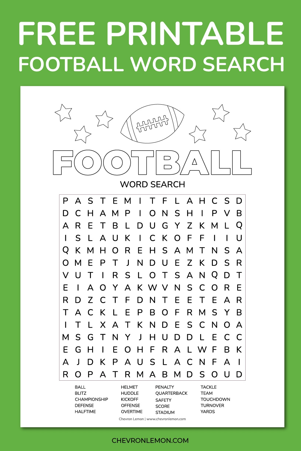 Football Puzzle Worksheets