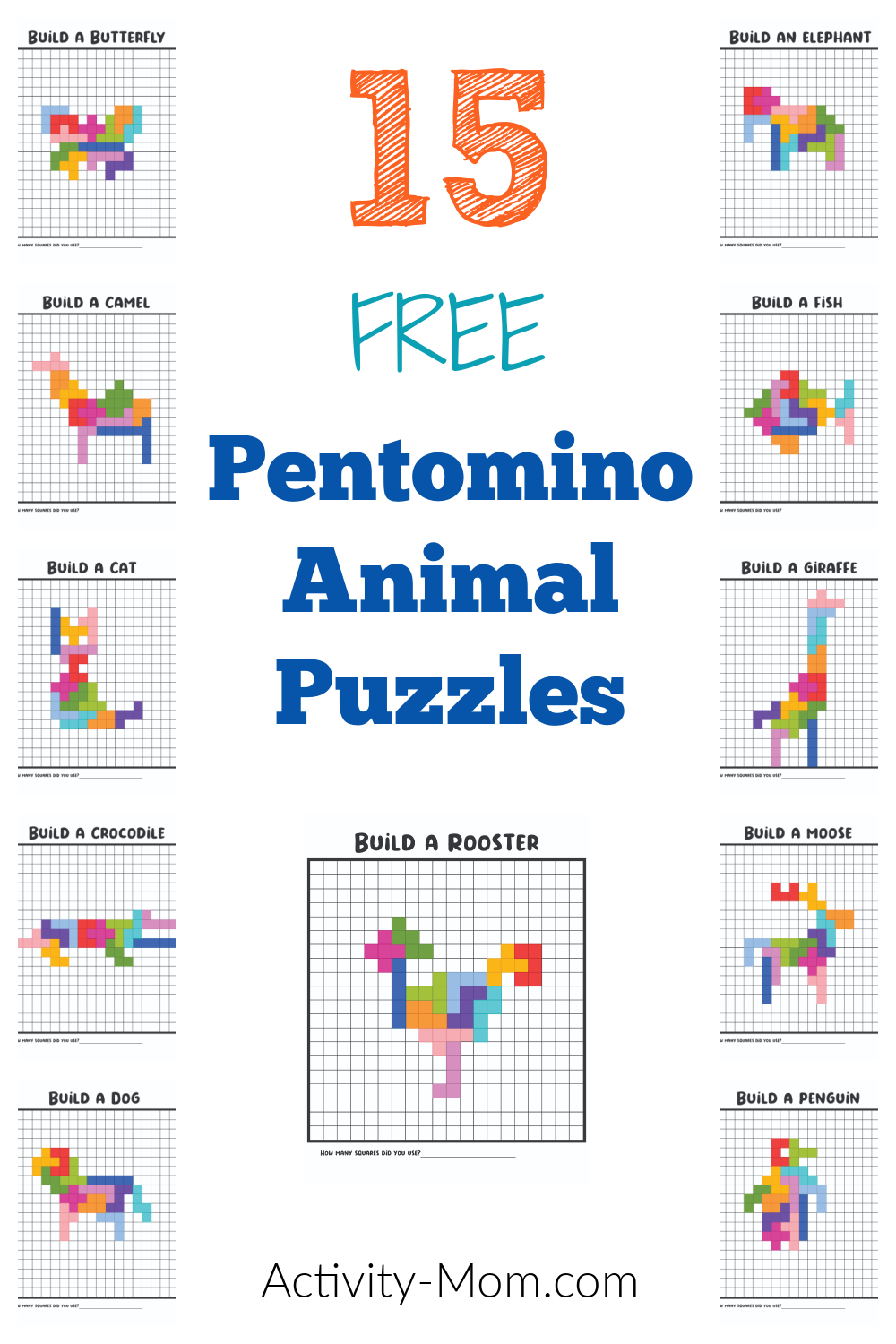 Printable Pentominoes Puzzles free The Activity Mom