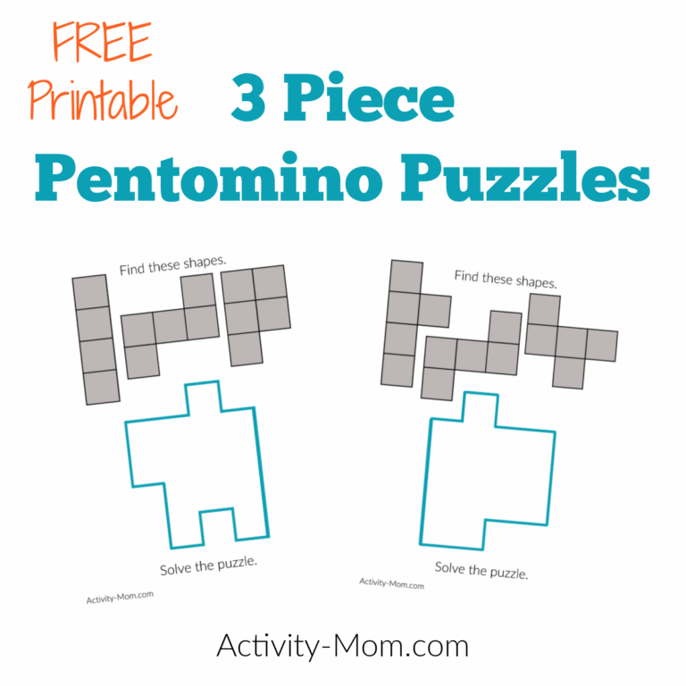 Printable Pentominoes Puzzles free The Activity Mom