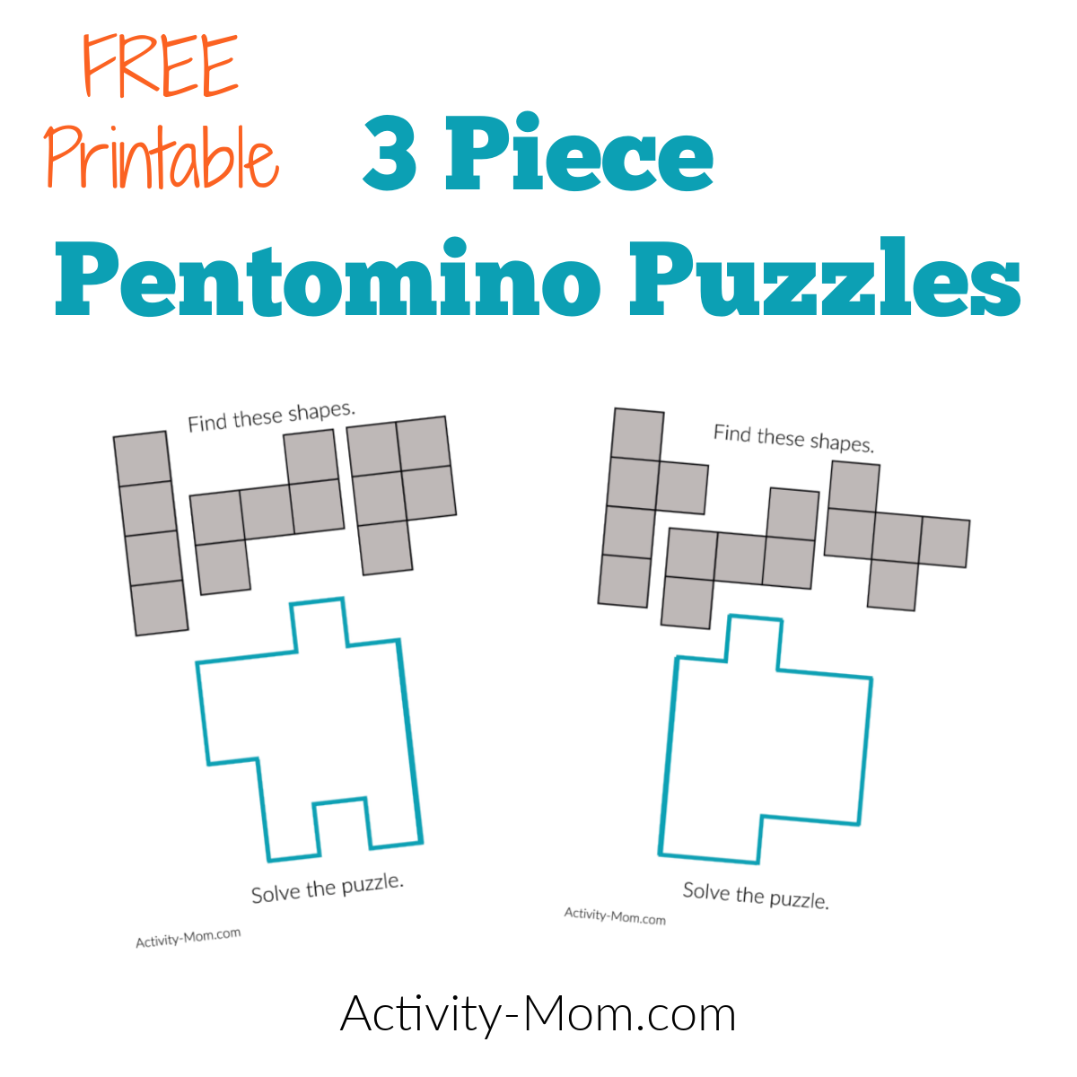 Printable Pentominoes Puzzles free The Activity Mom