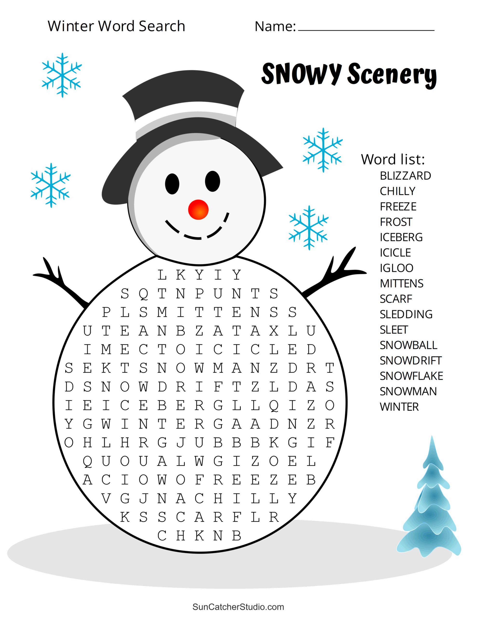 Winter Puzzle Worksheets