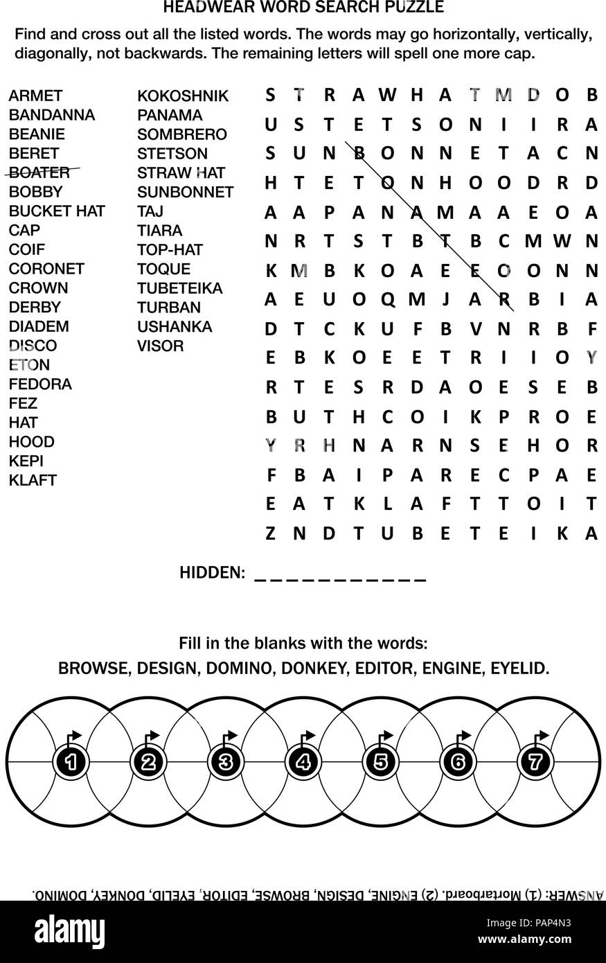 Puzzle Page With Two Word Games English Language Headwear Word Worksheets Library