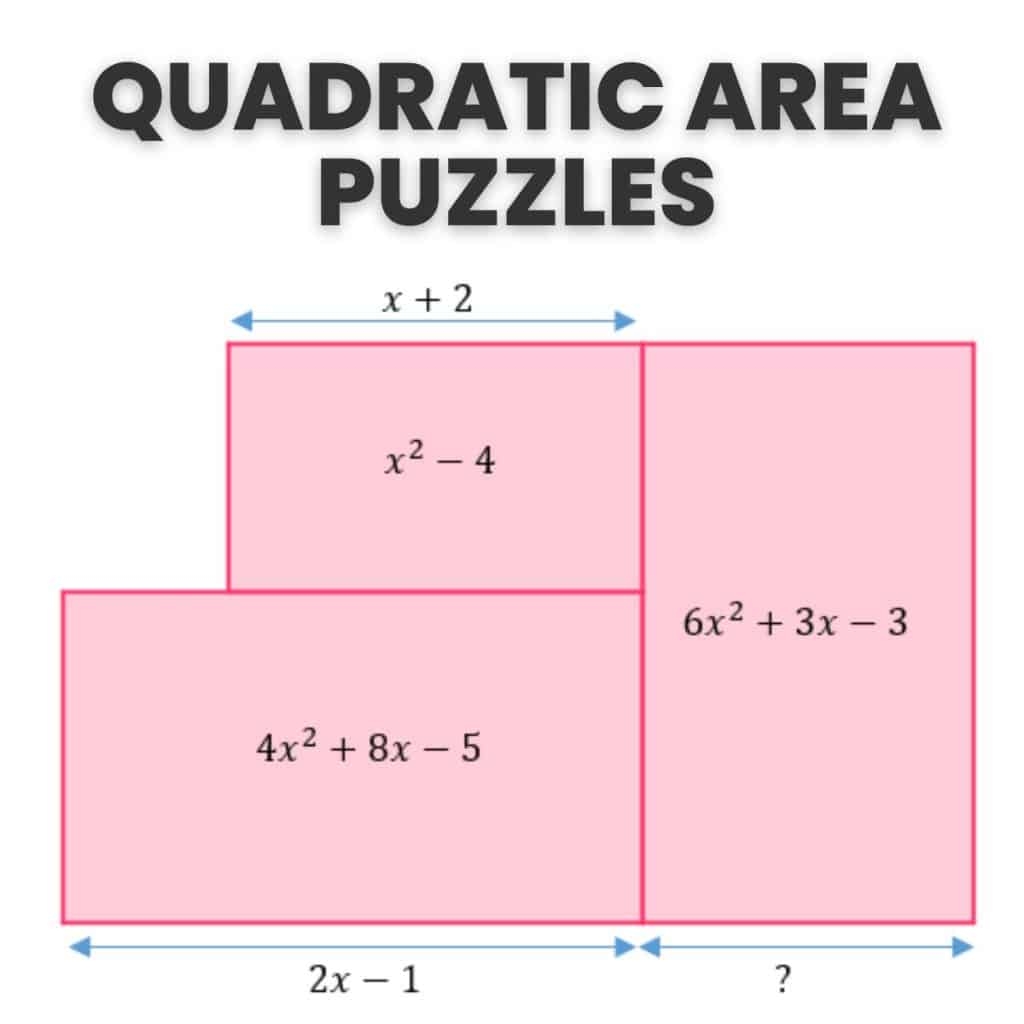 Quadratic Area Puzzles Math U003d Love