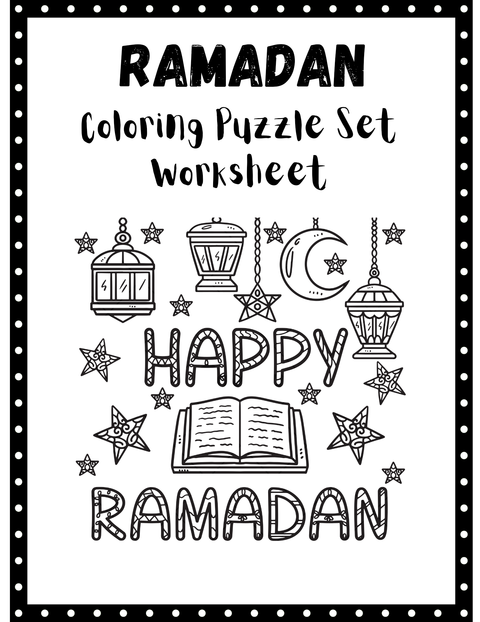 Ramadan Coloring Puzzle Set Worksheets Made By Teachers