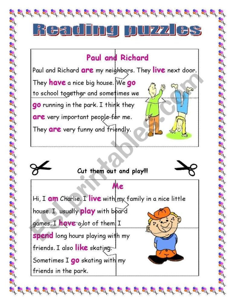 Reading Puzzles 2 ESL Worksheet By Ivettemoreno
