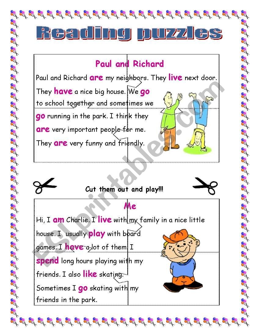 Reading Puzzles 2 ESL Worksheet By Ivettemoreno