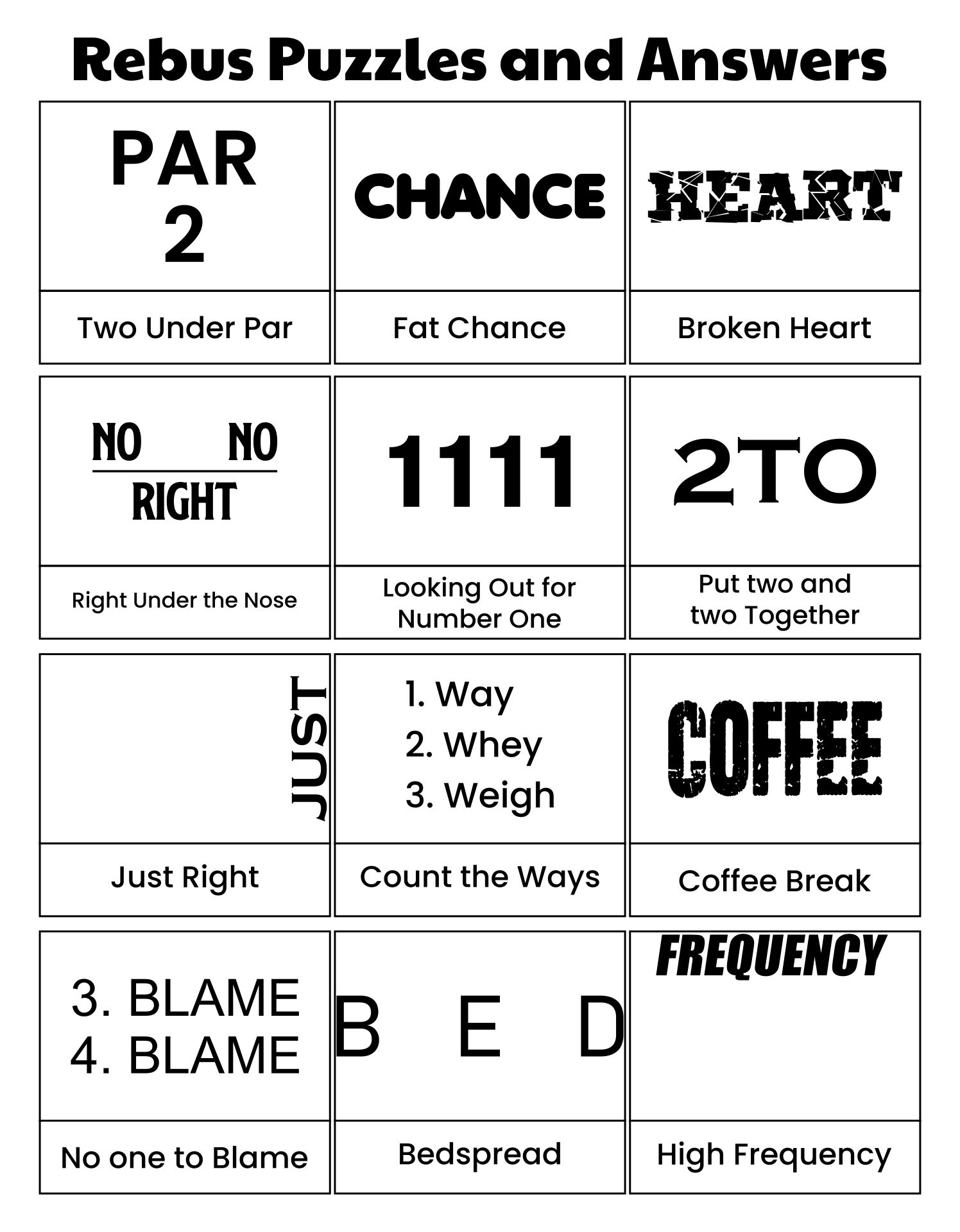 Rebus Puzzles Worksheets Free Printable