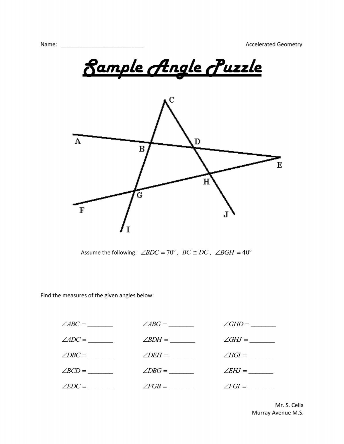 Sample Angle Puzzle