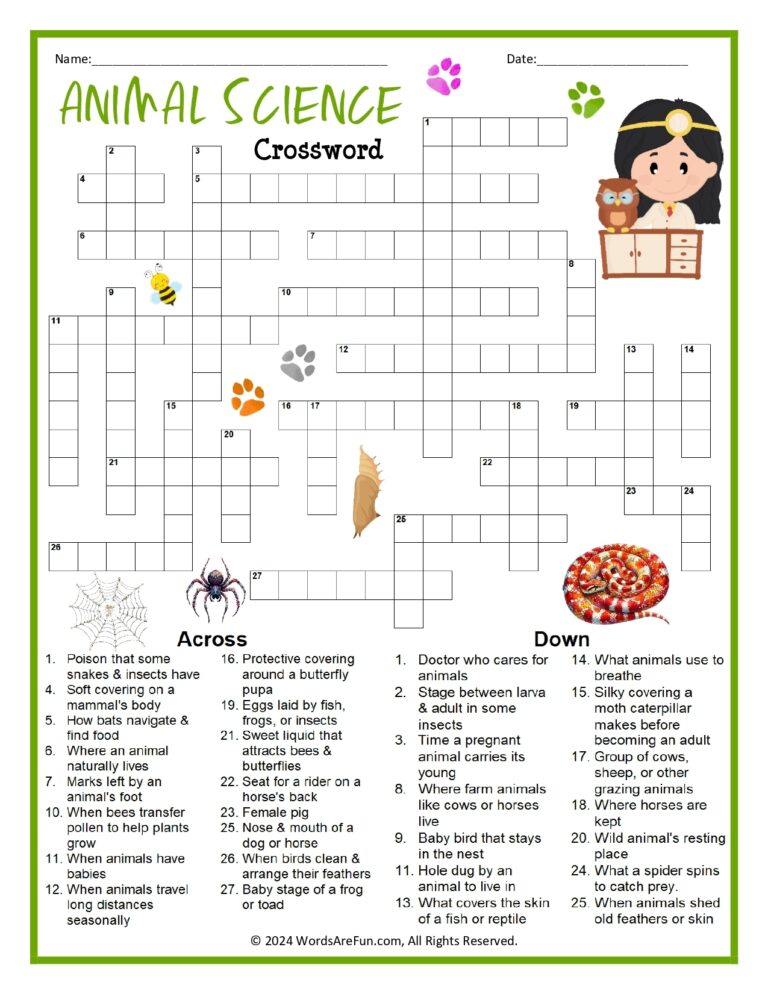 Science Crossword Puzzles