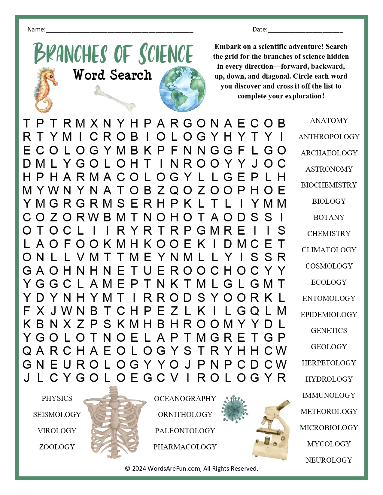 Science Word Search