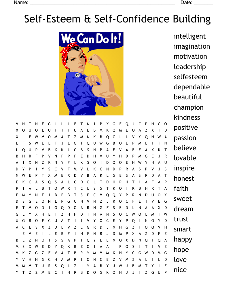 Self Esteem Crossword Puzzle WordMint