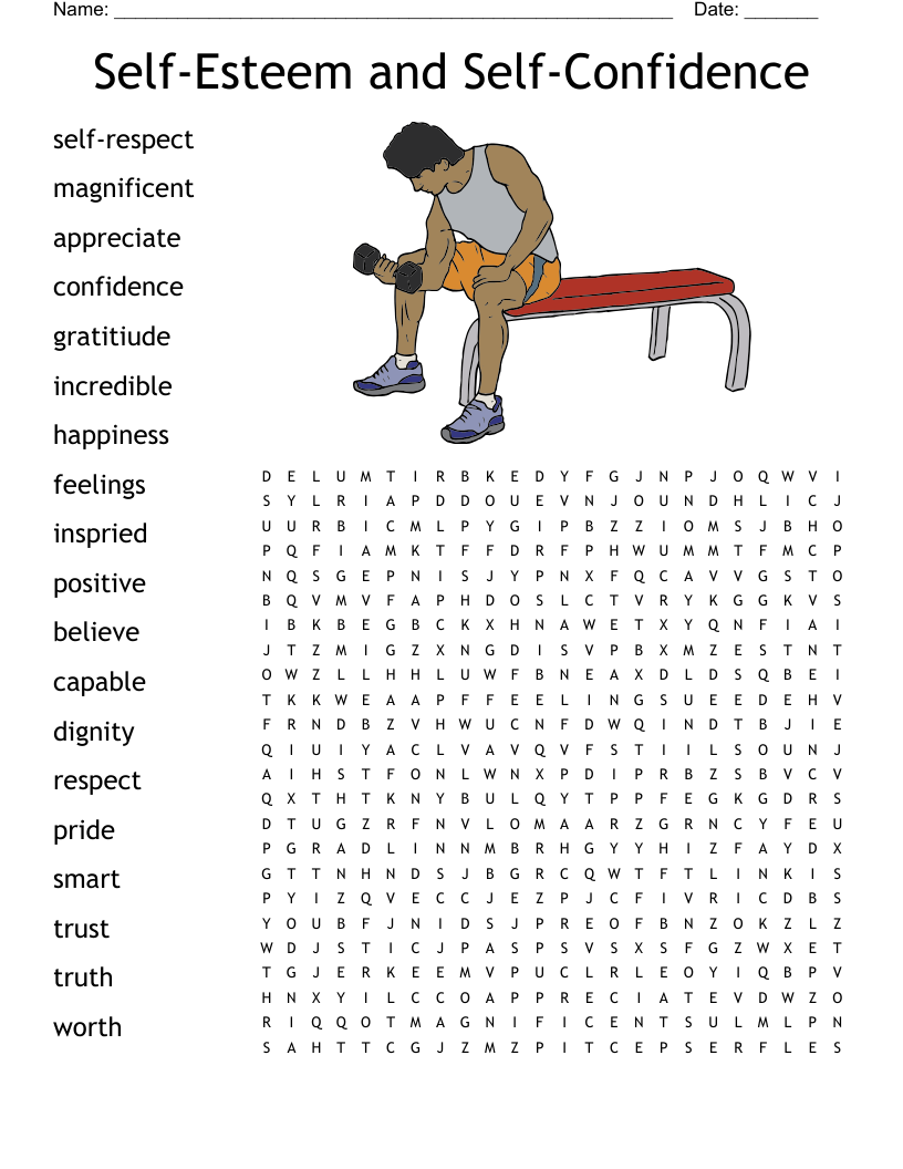 Self Esteem Word Search WordMint
