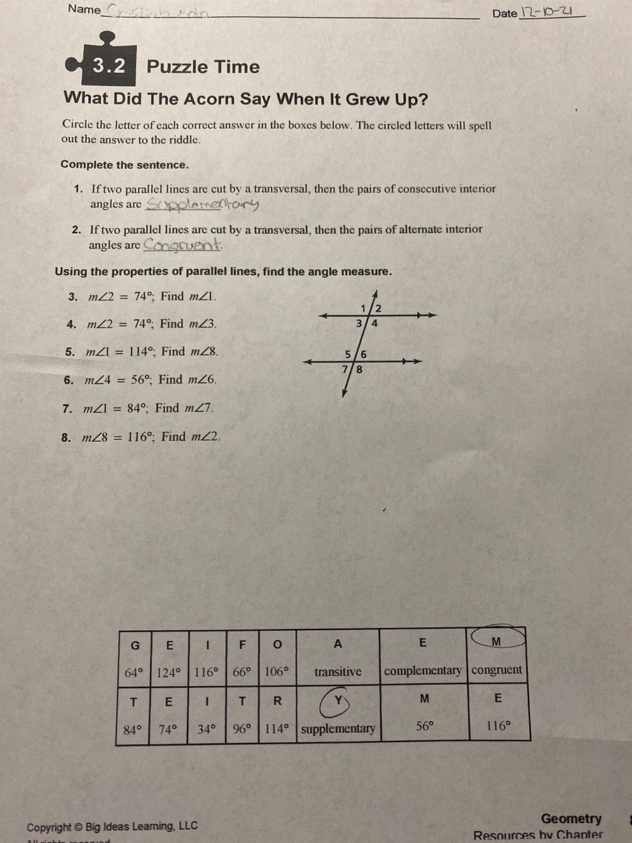Solved Date 12 10 21 3 2 Puzzle Time What Did The Acorn Say