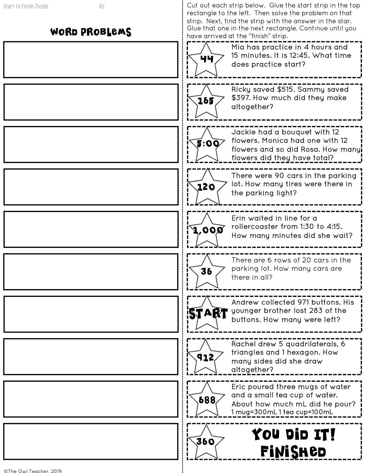 Solving Word Problems Start2Finish Printable U0026 Digital Google