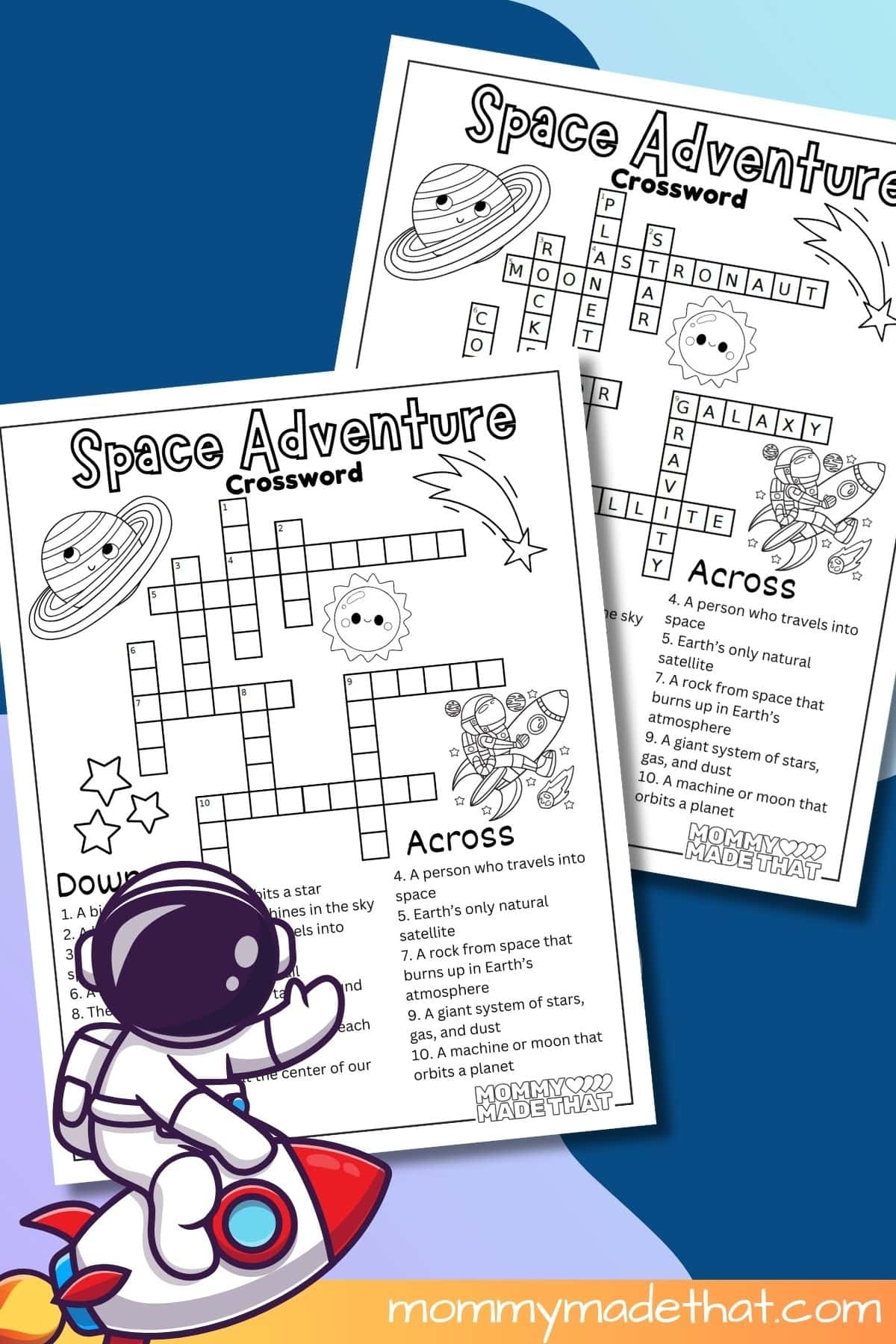 Space Crossword Puzzle For Kids Free Printable U0026 Answer Key 