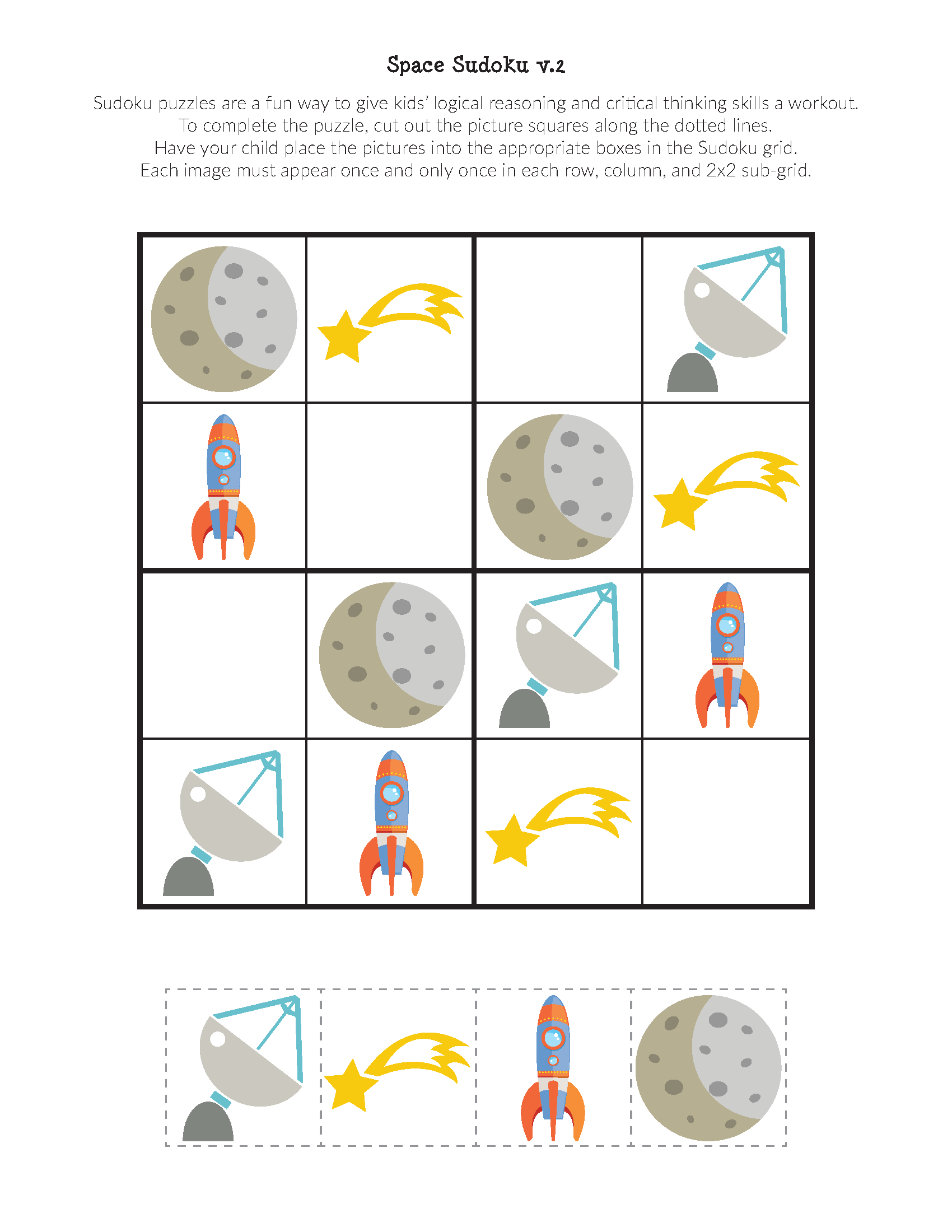 Space Sudoku Puzzles free Printables Gift Of Curiosity