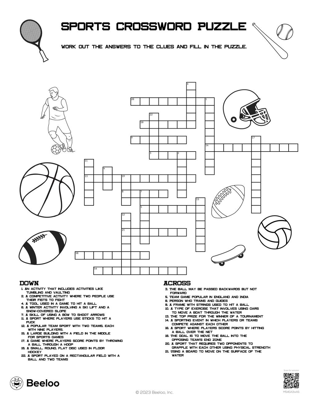 Sports Puzzle Worksheets