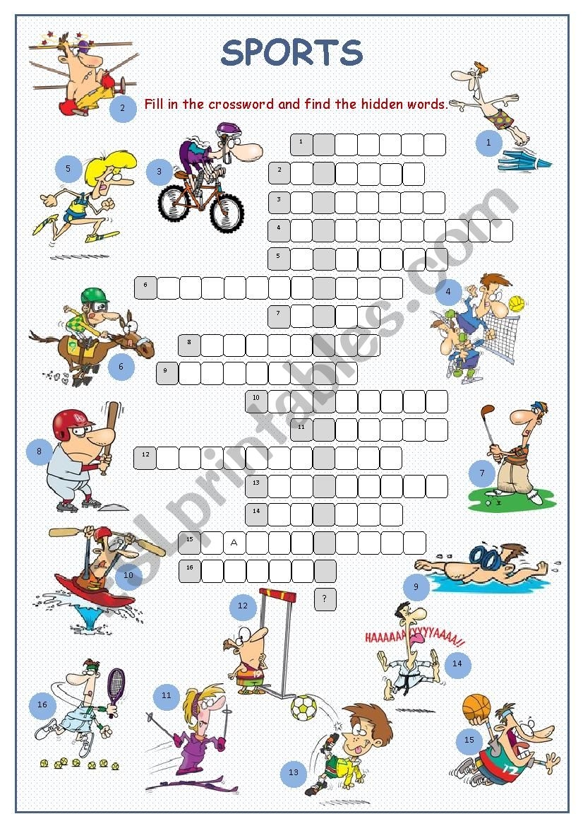 Sports Crossword Puzzle ESL Worksheet By Kissnetothedit