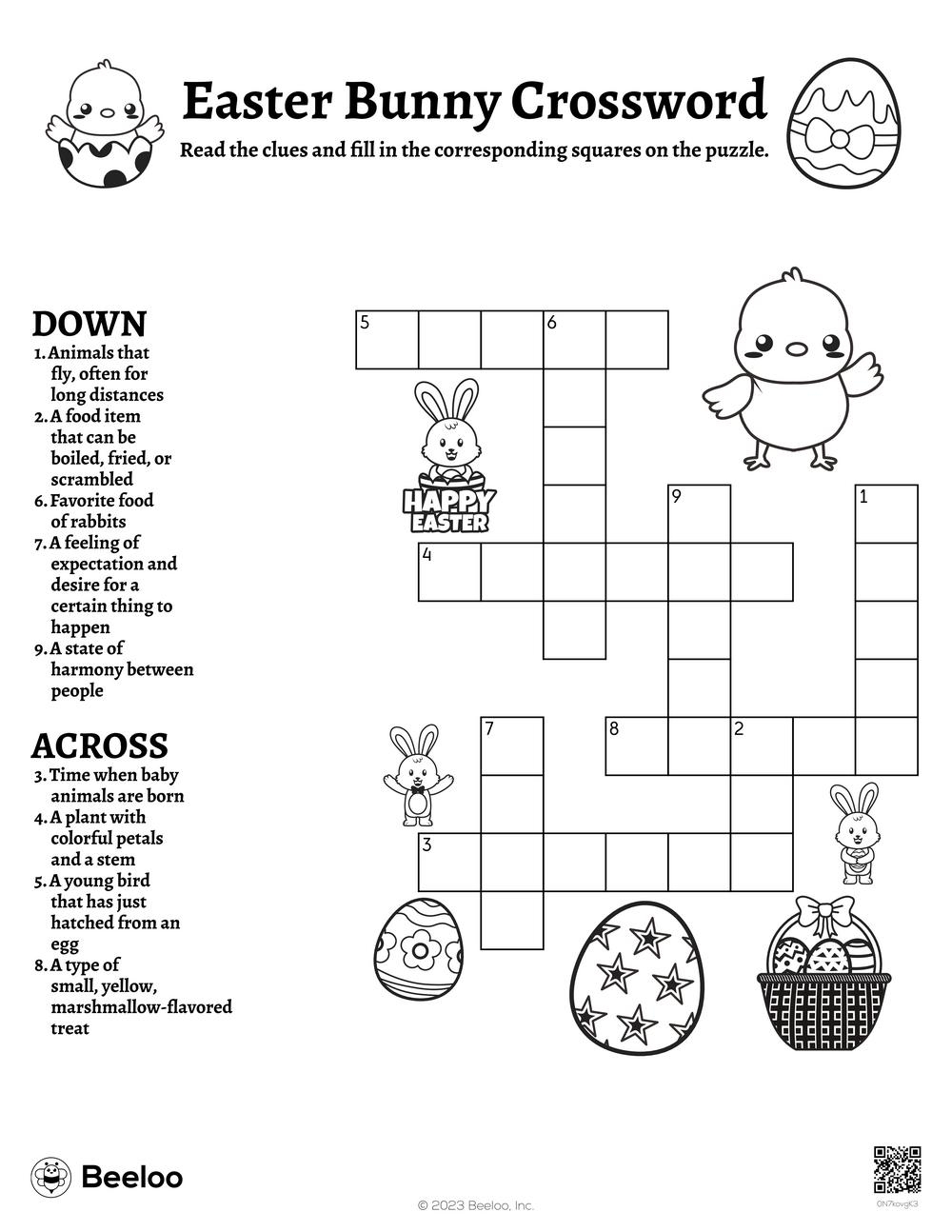 Crossword Puzzle Easter Worksheets