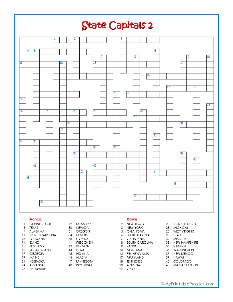Maine Puzzle Worksheets