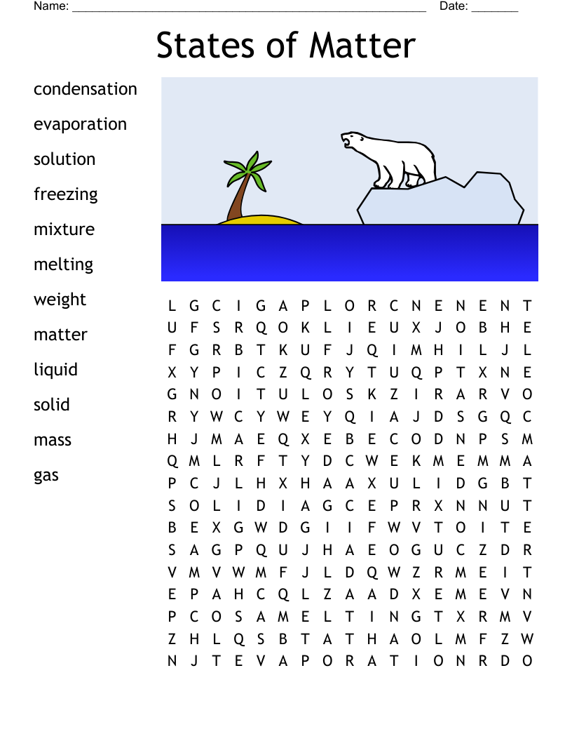 Matter Puzzles Worksheets