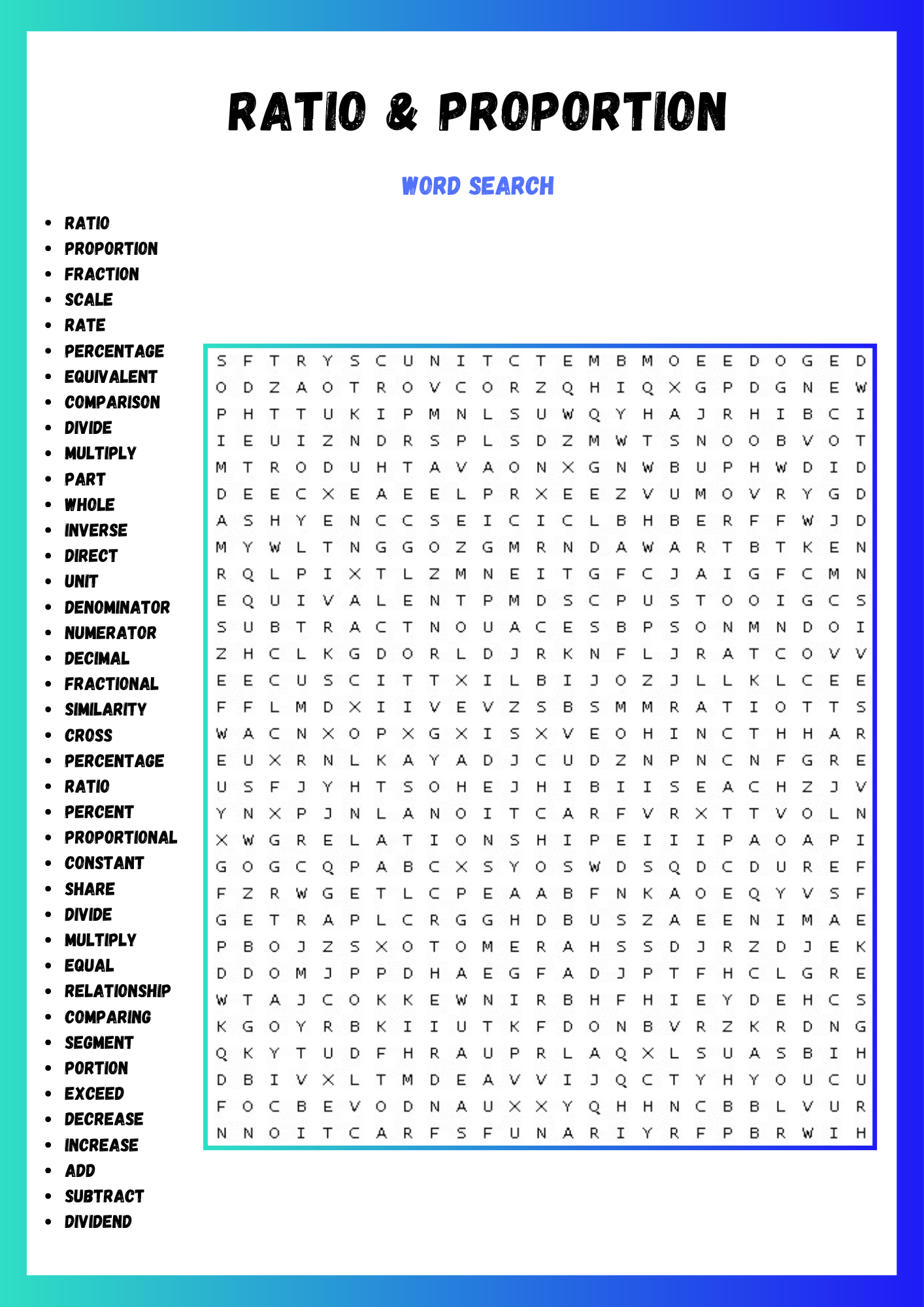 STATISTICS U0026 PROBABILITY WORD SEARCH PUZZLE WORKSHEET ACTIVITIES Made By Teachers