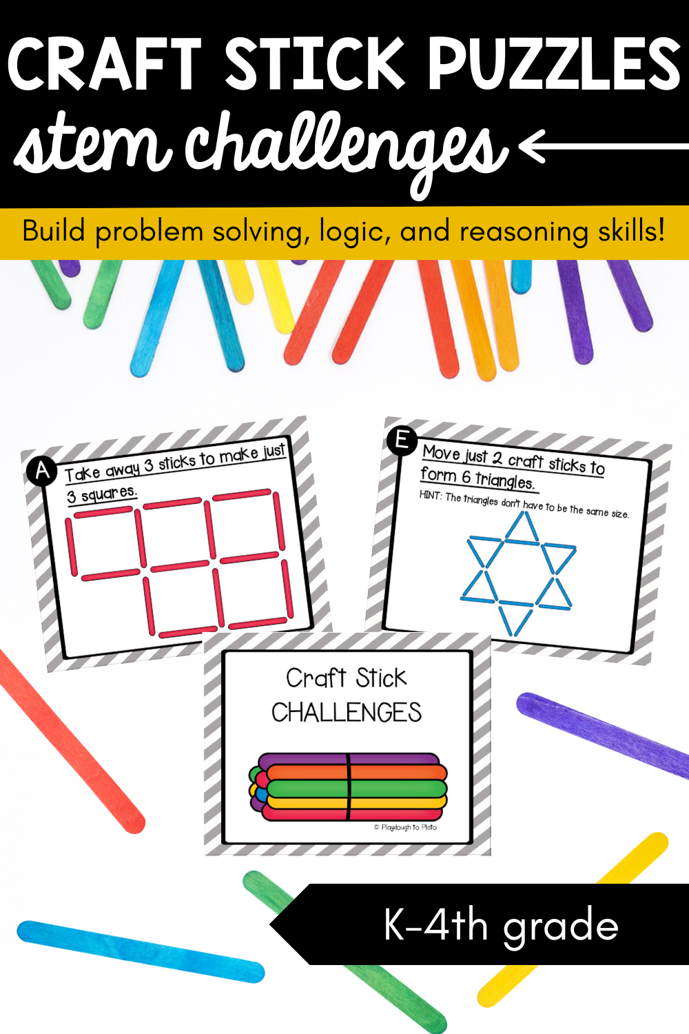 STEM Challenge Craft Stick Puzzles