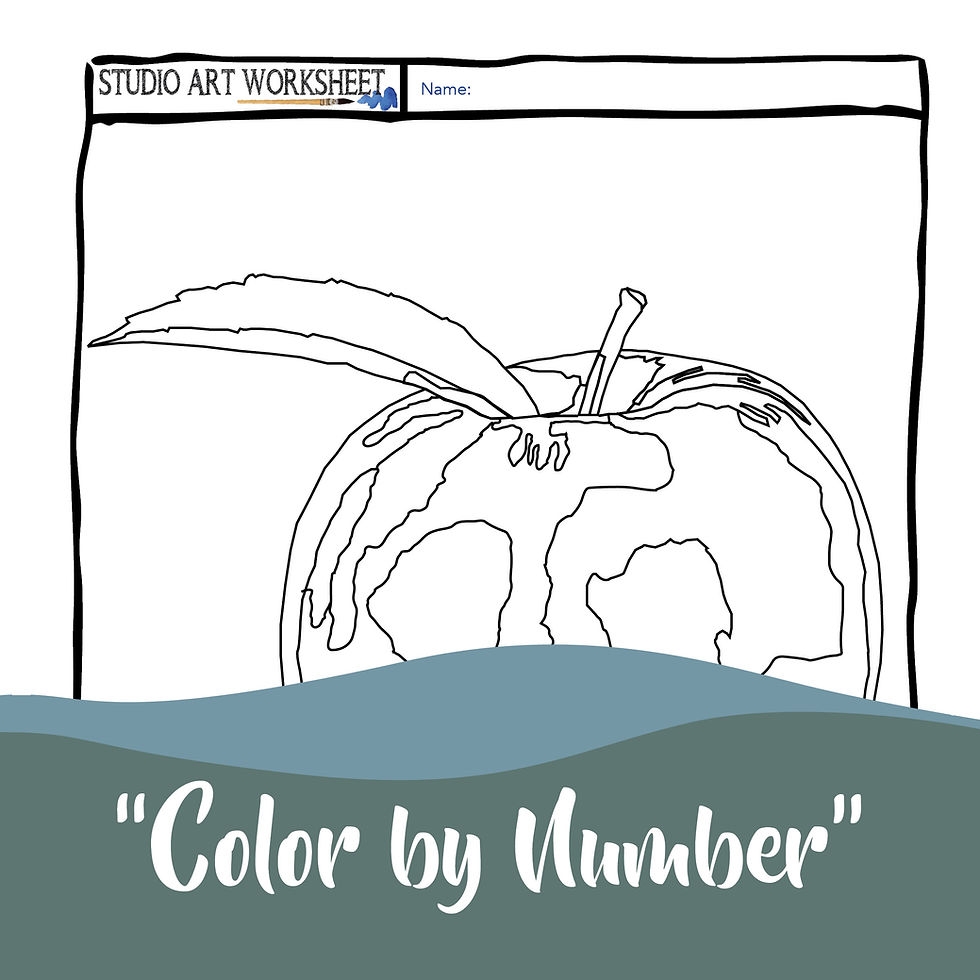 Studio Art Monochromatic Value Scale Shading Drawing Worksheet Color By Number HopeCreek