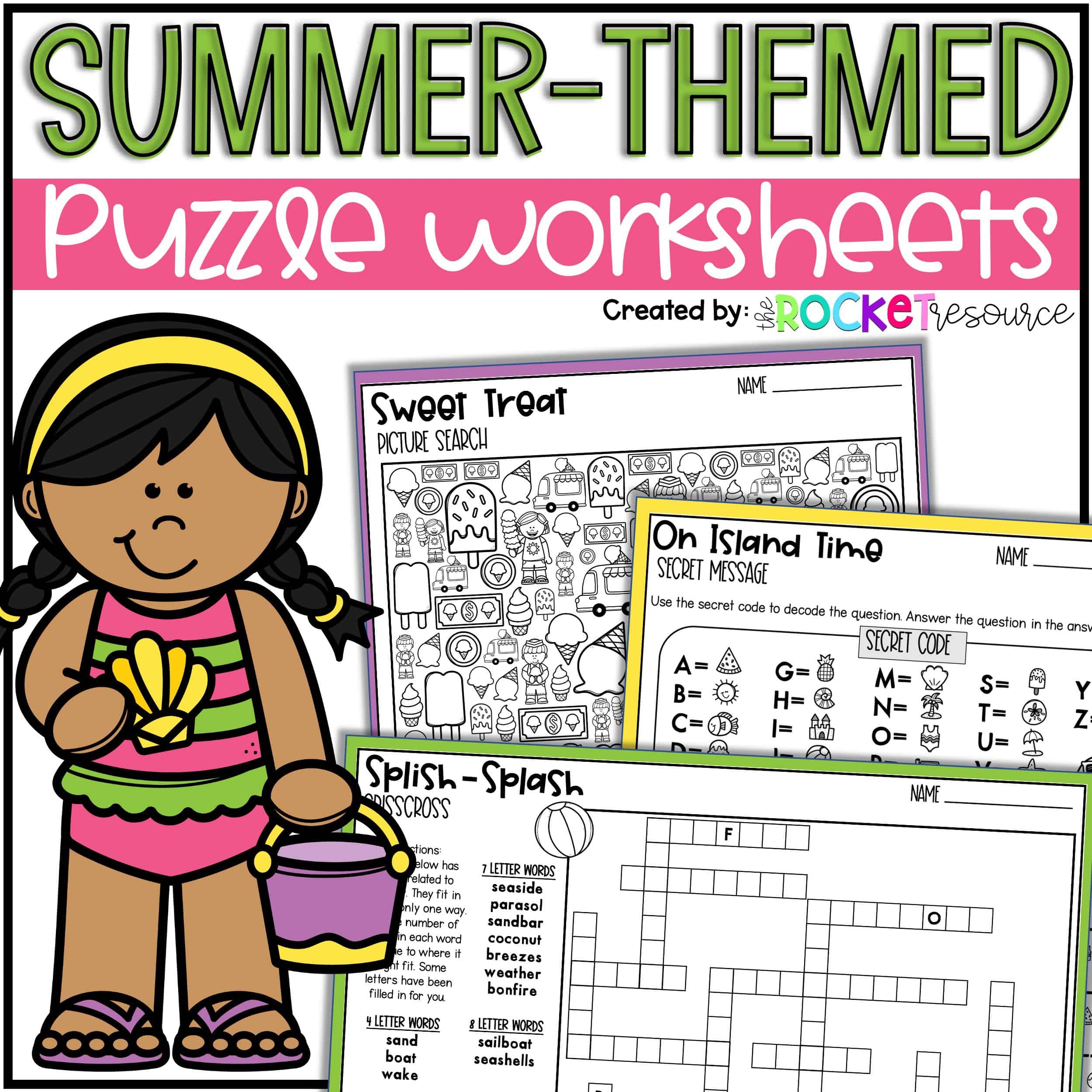 Summer Puzzles Packet Summer Crossword Puzzle Printable End Of