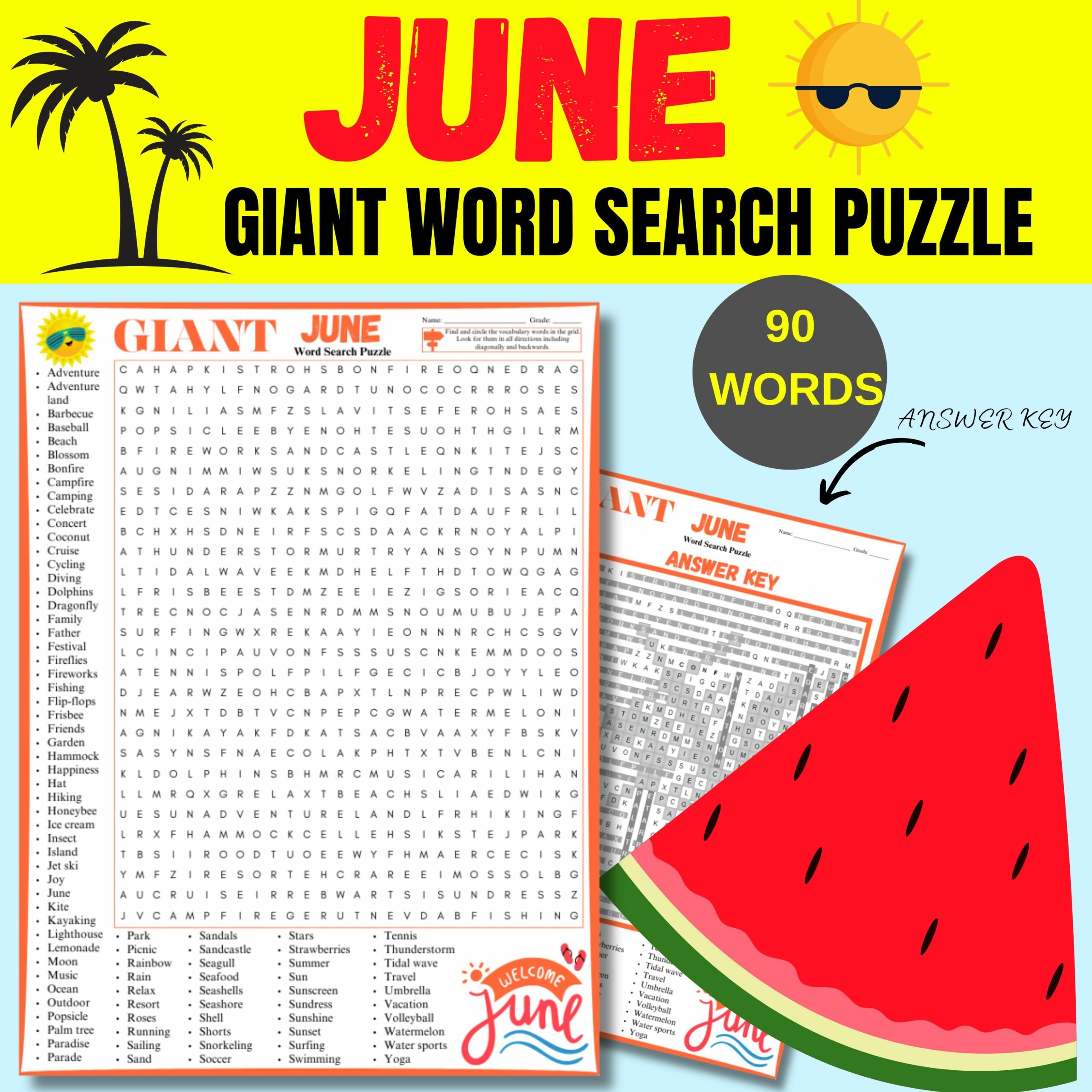 Summer Puzzle Worksheets