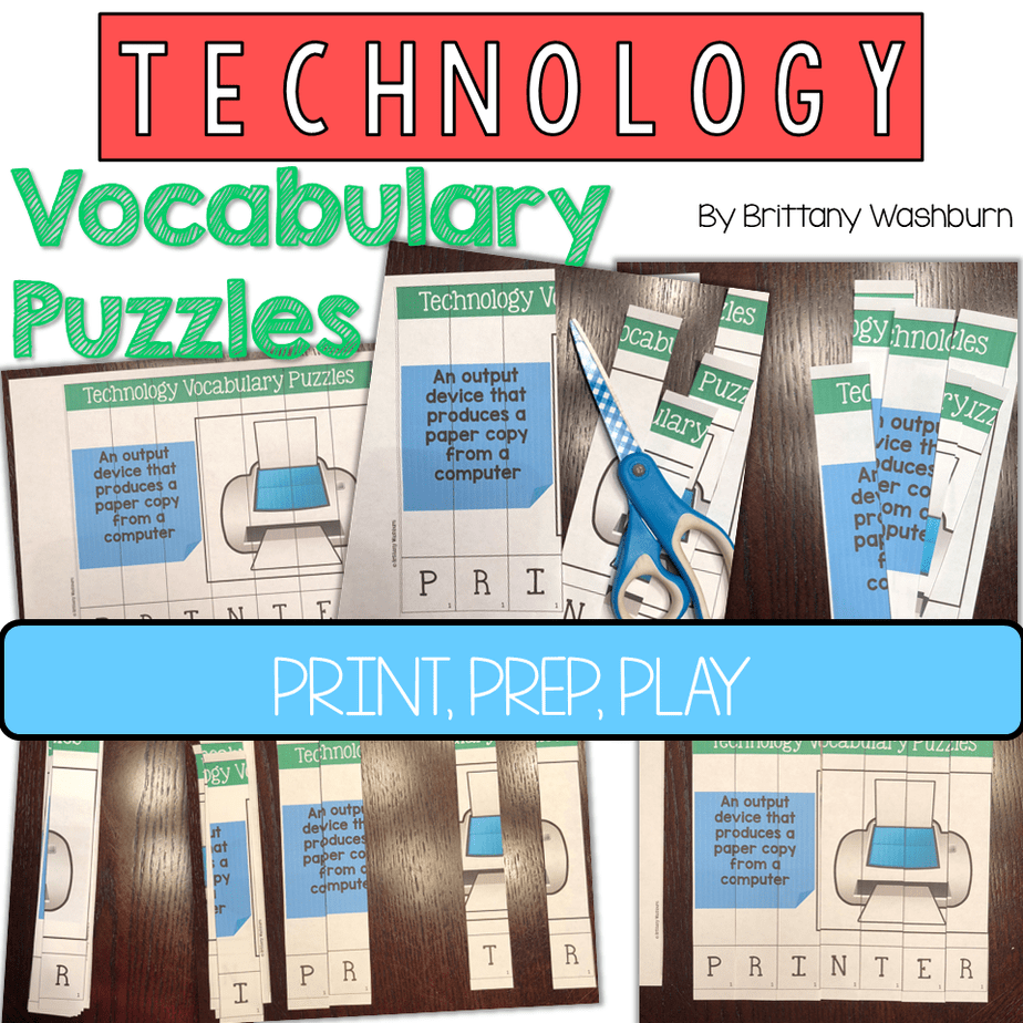 Technology Vocabulary Puzzles Printable And Digital Options 