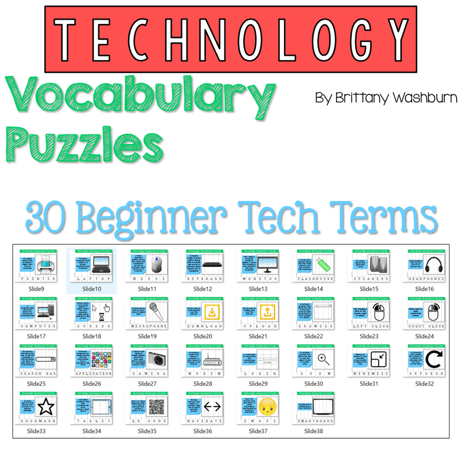 Technology Vocabulary Puzzles Printable And Digital Options 