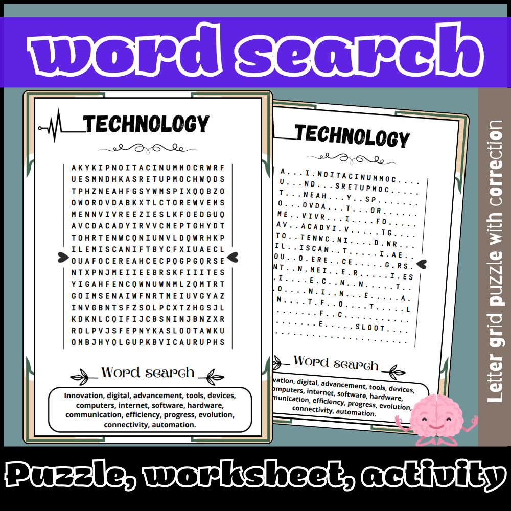 Technology Word Search Puzzle Worksheet Activity Made By Teachers