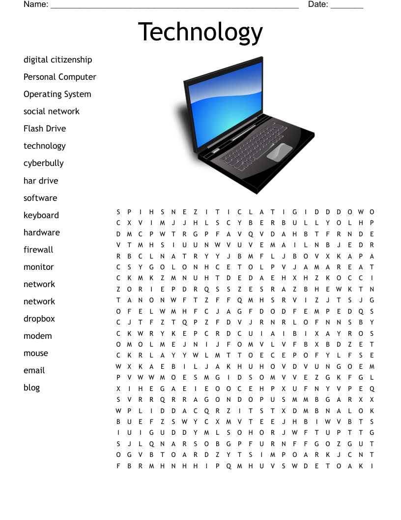 Technology Puzzles Worksheets