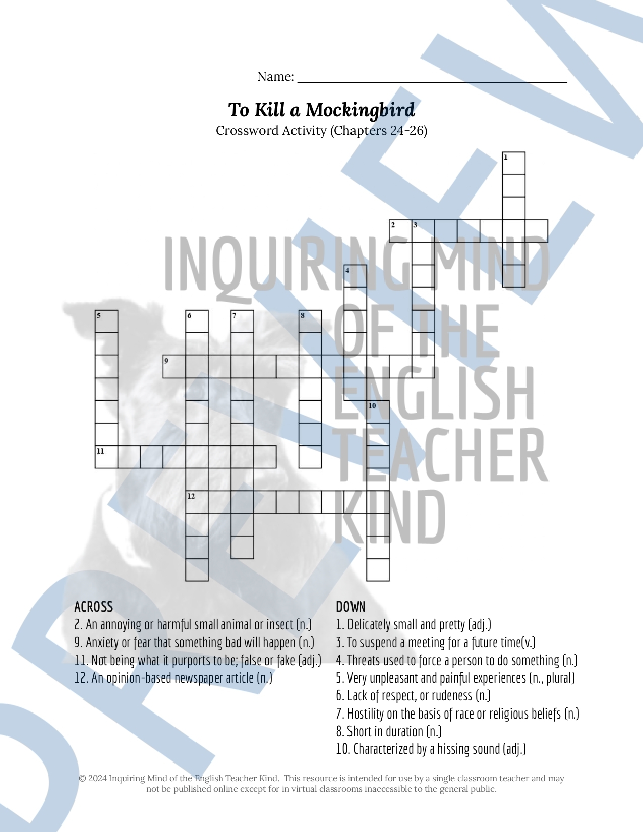 Workers Rights Practice Worksheet Crossword Puzzle