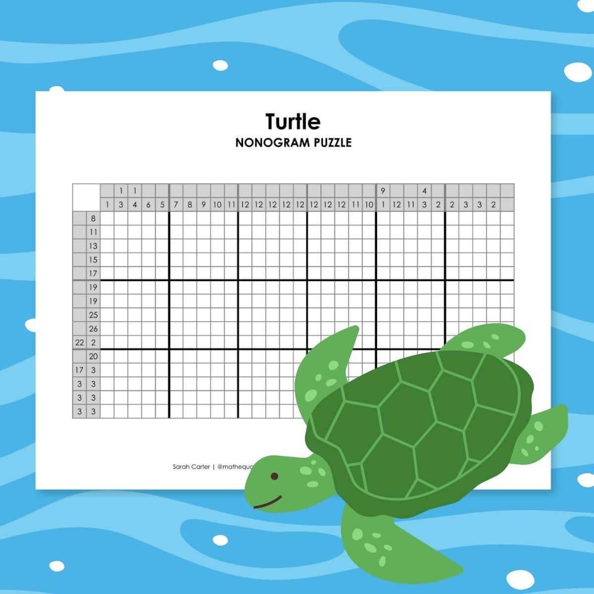 Turtle Nonogram Puzzle Math U003d Love