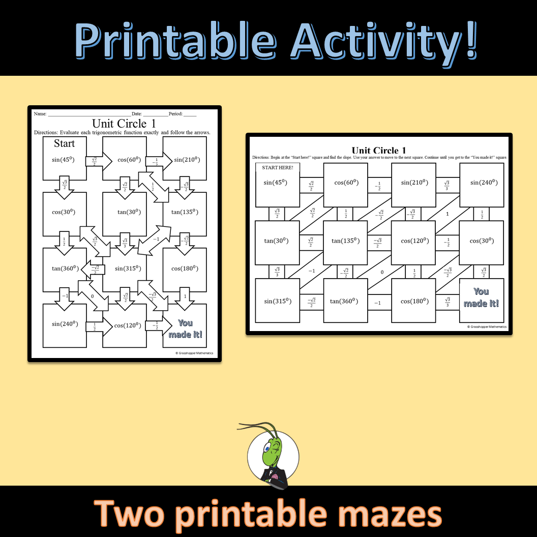 Unit Circle Maze Activity Classful