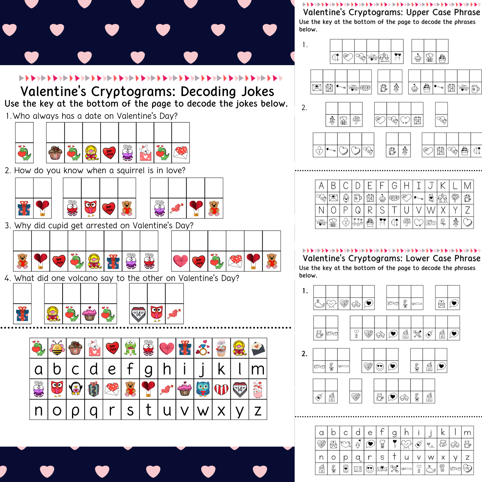 Valentine s Day Cryptogram And Decoding Worksheets Made By Teachers
