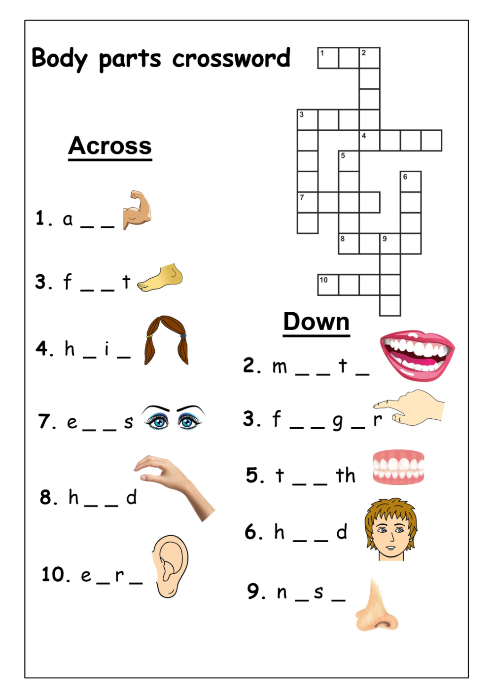 Very Easy Crossword Puzzles For Kids Activity Shelter Worksheets Library