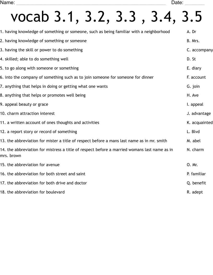 3.2 Puzzle Time Worksheet Answers