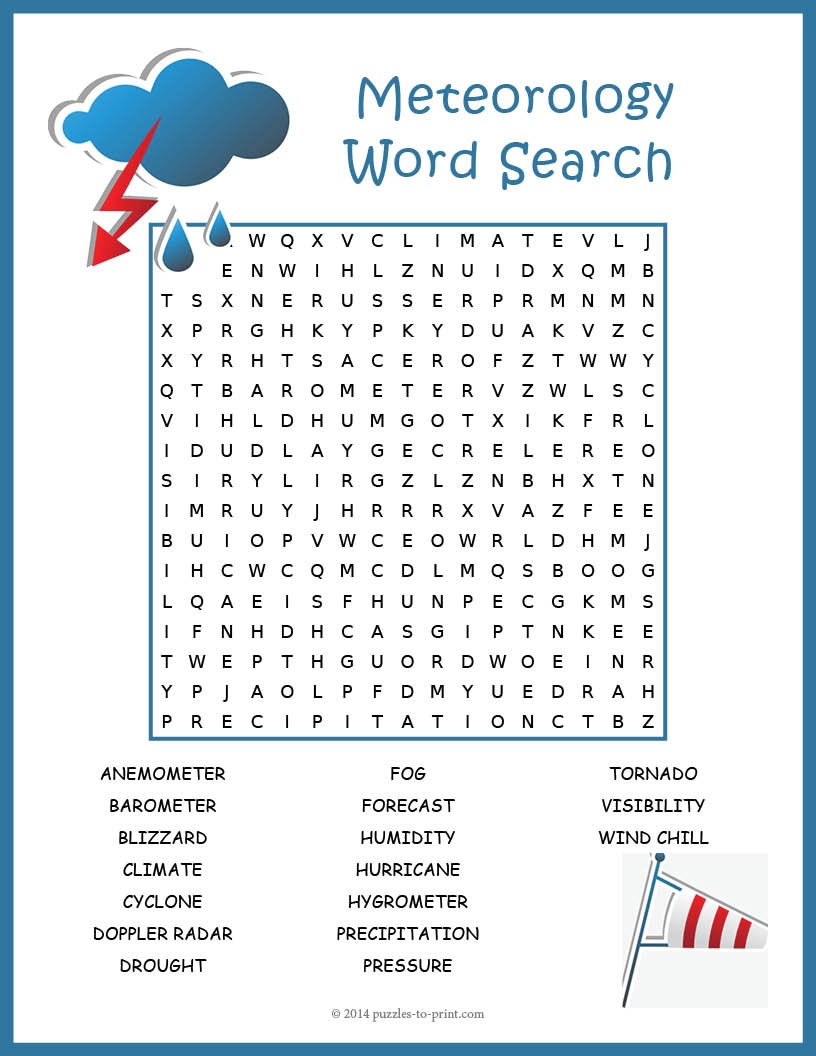 WEATHER U0026 CLIMATE Word Search Puzzle Worksheet Activity Made By Teachers