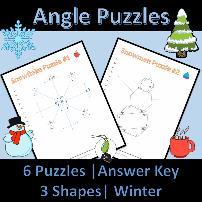 Winter Missing Angles Puzzle Geometry Angle Relationships Made By Teachers