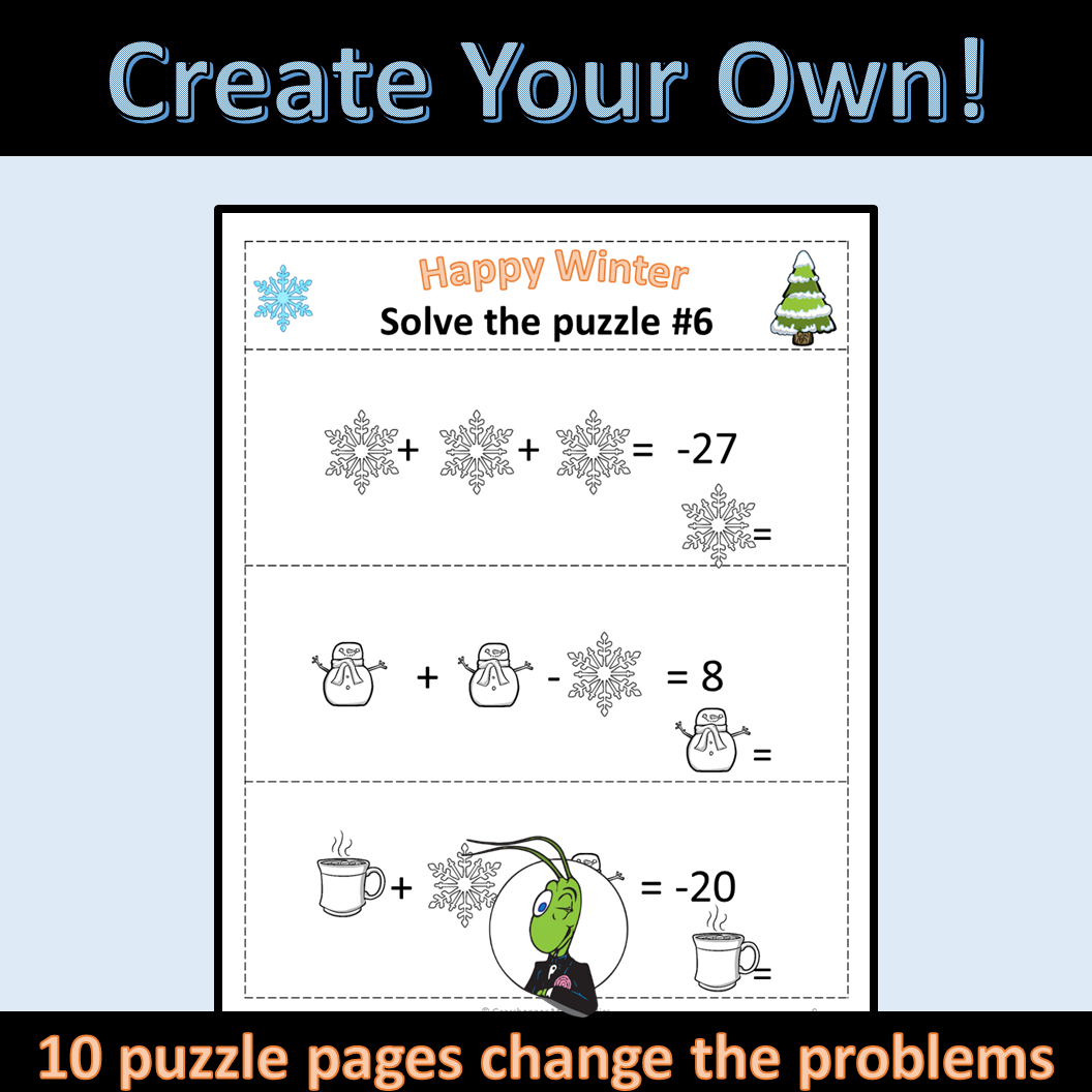Winter Seasonal Logic Puzzles Algebra 1