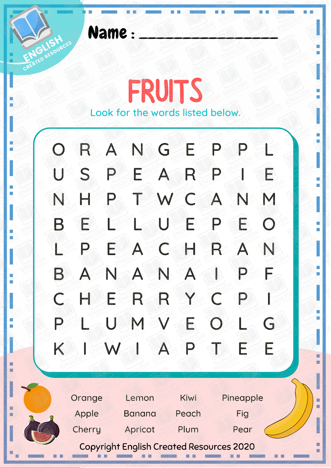 Word Search Worksheets English Created Resources