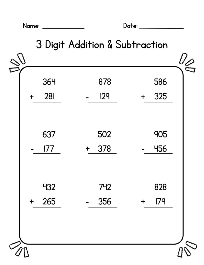 3rd Grade Free Printable Subtraction Worksheets – Printable Worksheets 3rd Grade Free Printable Subtraction Worksheets - Printable Worksheets