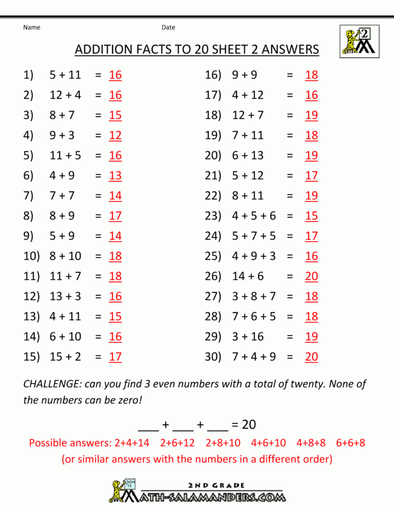 3rd Grade Math Worksheets With Answer Key - Ark for Kids