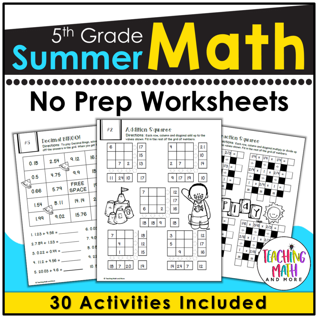 5th Grade Summer Math Worksheets — Teaching Math and More 5th Grade Summer Math Worksheets — Teaching Math and More