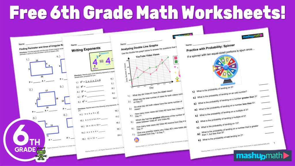 6th Grade Math Worksheets - Worksheets Library