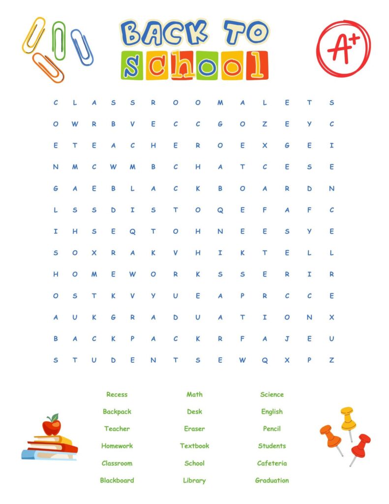 Actividades Escolares Word Search Answer Key - Back to School Word Search Puzzle Teacher Game With Answer Key Teacher ...