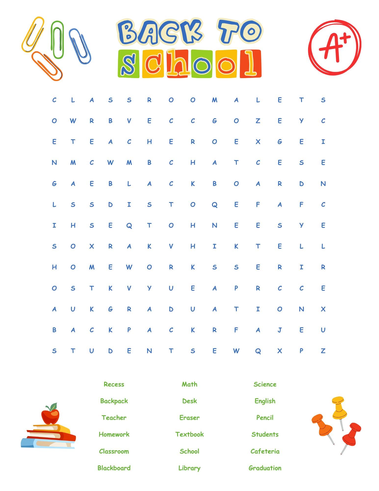 Actividades Escolares Word Search Answer Key - Back to School Word Search Puzzle Teacher Game With Answer Key Teacher ...